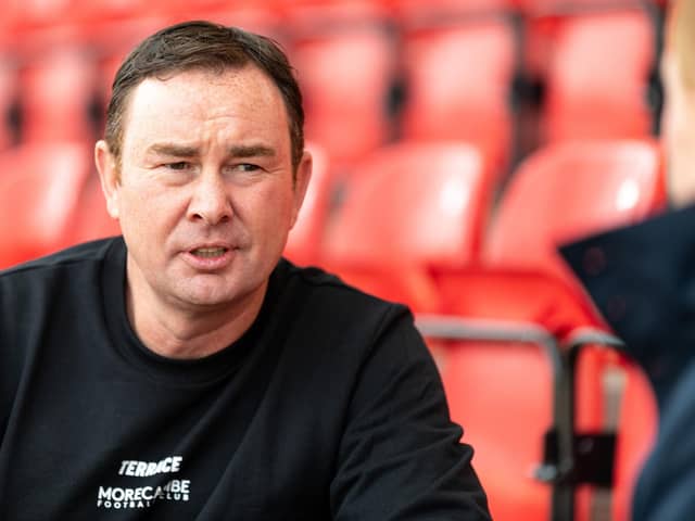 Morecambe manager Derek Adams Picture: Kelvin Lister-Stuttard