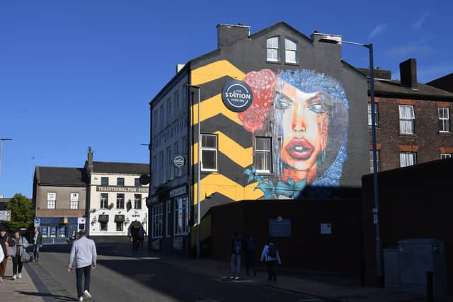 Photo Neil Cross; The new mural at The Station, Preston