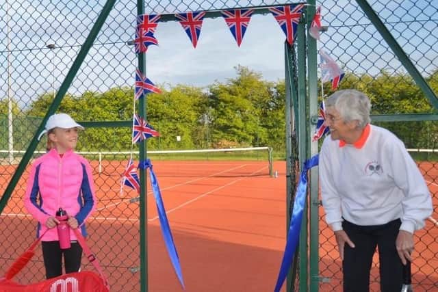 Broughton & District Tennis Club members at the new courts