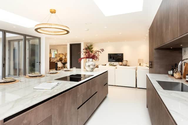 The kitchen inside the luxurious home