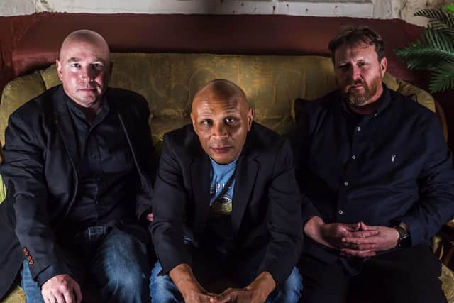 Founding Boos, Simon ‘Sice’ Rowbottom, Rob Cieka and Tim Brown take to the road in April with a run of intimate live dates, beginning with an acoustic set at Preston’s Action Records on Saturday, April 16. Pic credit: Rob Allen (Perspective)