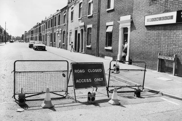 All of Skeffington Road was closed off in 1982 to deal with a sink hole that had developed further up - you can just about see the fencing in the distance