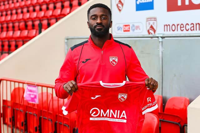 Jordy Hiwula has signed a short-term deal with Morecambe Picture: Morecambe FC