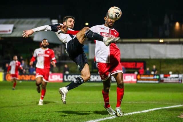 Action from Chorley's win over Kidderminster (photo: Stefan Willoughby)