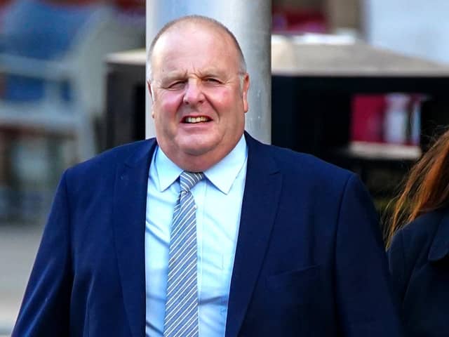 HMP Liverpool custodial manager Paul Fairhurst, 64, from Chorley, arriving at Liverpool Crown Court where he is charged with gross negligence manslaughter, and failing to discharge general health and safety duty at work