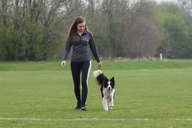 Nicola Wildman with her Crufts award winning dog Zest. Photo: Kelvin Stuttard
