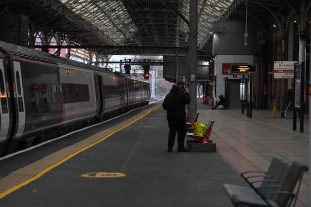 One of the few trains to depart from Preston today.