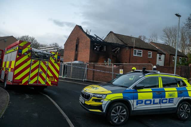 The fire ravaged home at Greenwood, Clayton Green.