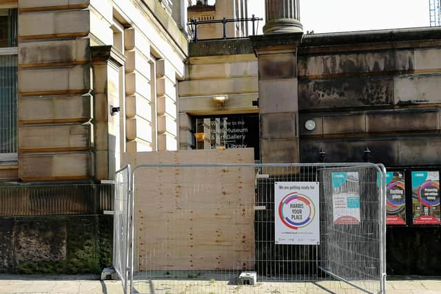 Ther currently closed--off entrance to the Harris, which will be made a more accessible venue as part of its £13m refurbishment