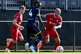 Terrell Agyemang (centre) has become Morecambe's latest new arrival Photo: Nick Taylor/Liverpool FC/Liverpool FC via Getty Images