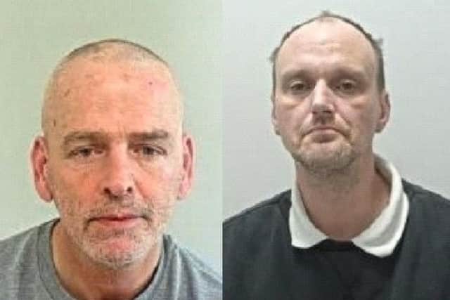 Martin Mansley and Daniel Gardner were sentenced to a total of 19 years and six months for their part in an arson attack which killed a family dog (Credit: Lancashire Police)