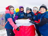 A group of friends climbed Snowdon in their heels. From left to right, Ania Kwiecnska, Agata Reliszka, Agnieszka Nowak-Hek, Slawka Kluszczynska-Stepien and Zofia Szarek