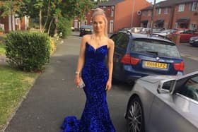Ella Rose, 15, from Ashton gets ready to attend an awards ceremony in her prom dress
