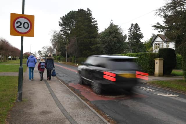 20mph zones are widespread around schools, play areas and residential areas.