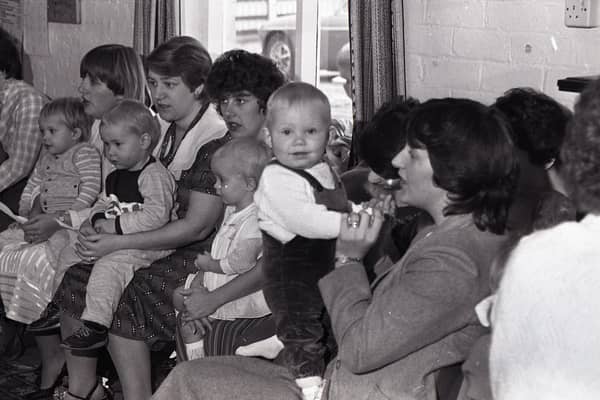 A rousing sing-song by a group of about 25 mothers and their children gave a helping hand to the starving millions in Ethiopia. The fund raising venture at Longton, near Preston, toddler group raised a total of £220 which will go towards the Ethiopian appeal
