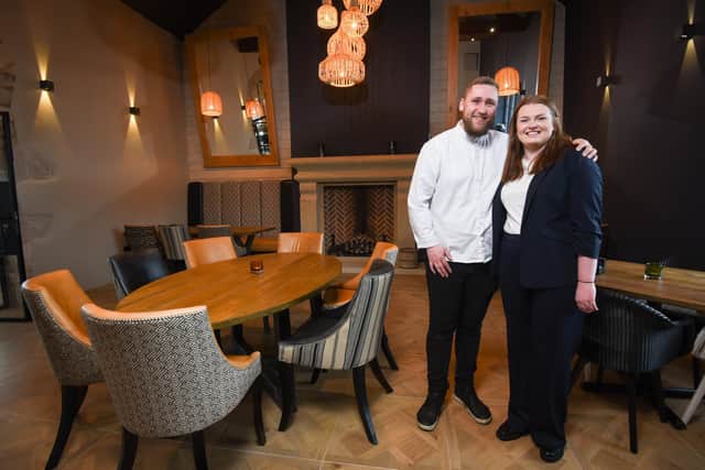 Chef Patron Sean Wrest and General Manager Sam Haigh, pictured at Ye Horns Inn at Goosnargh which is reopening after being extended, following major investment