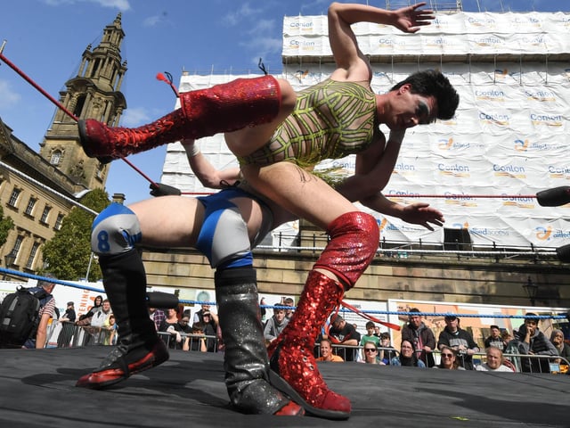 Wrestling on Preston Flag Market