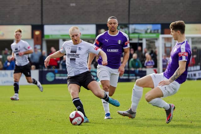Action from Bamber Bridge's 2-1 win over Grantham Town  (photo: Ruth Hornby)