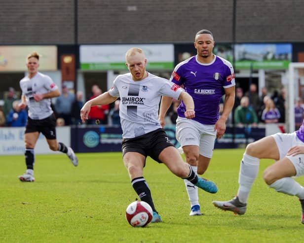 Action from Bamber Bridge's 2-1 win over Grantham Town  (photo: Ruth Hornby)