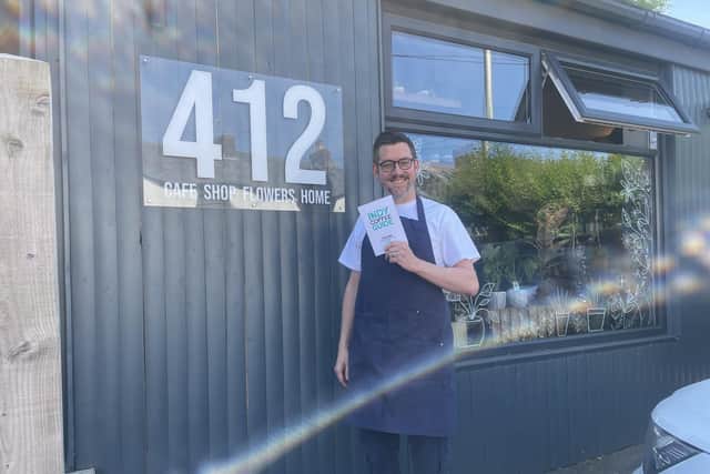 412 coffee, gin and flower shop, Higher Wheelton, has recently been placed in the Independent Coffee Guide 2023. Pictured is barista Scott Lambert, 43, who co-owns the coffee shop with his wife and baker Bex, 40