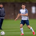 Adam O'Reilly in action at PNE's Euxton Training Ground. Credit: PNEFC/Ian Robinson