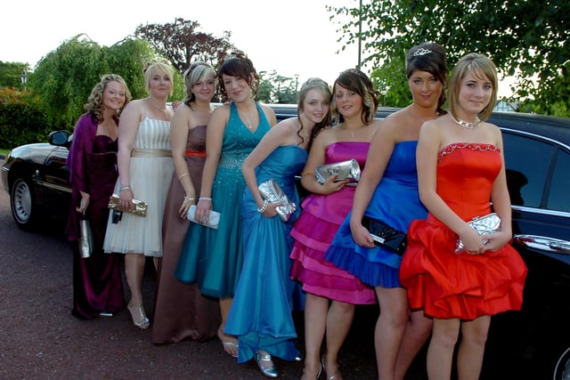 Another limo arrival for these girls at the Corpus Christi Catholic High School prom at Barton Grange Hotel in 2009
