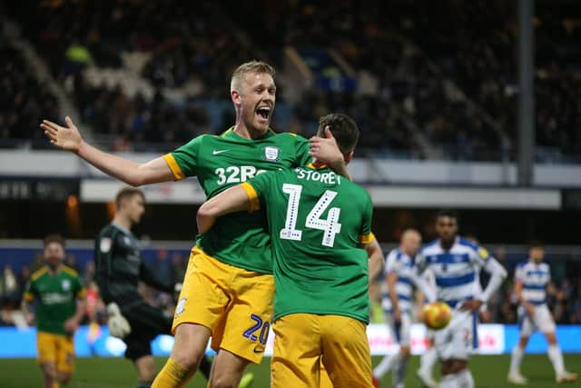 Jayden Stockley celebrates scoring for PNE