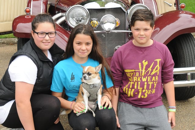 Abigail Betteridge, 16, Jessica Betteridge, 13 with Charlie and Thomas Betteridge, 12 from Ingol at the Classic Car day at Avenham and Miller Park