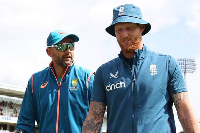 Nathan Lyon and Ben Stokes are in line to meet each other when Blackpool CC stages the County Championship match between Lancashire and Durham later this week Picture: Ryan Pierse/Getty Images
