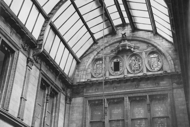 A close-up shot of the spectacular domed roof of Miller Arcade, pictured here in the 70s