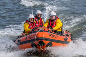 Morecambe inshore lifeboat doing a demonstration on the open day. Picture by Ian Lane.