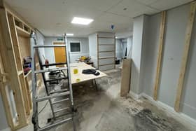 The wellbeing room during its transformation