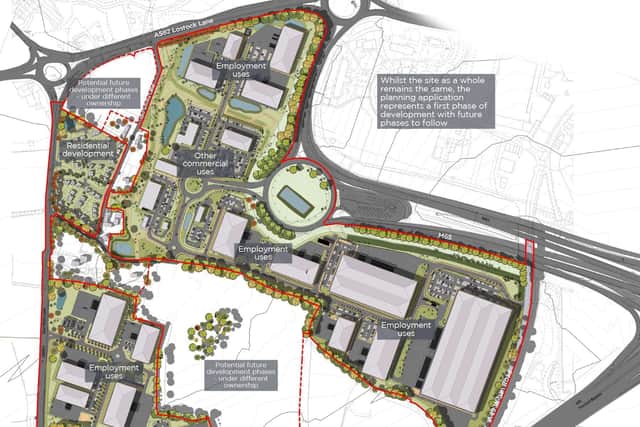 Not all of the land earmarked for development at Cuerden is under Lancashire County Council's control - and the other landowner is concerned about access to their part of the plot  (image:  Lancashire County Council)