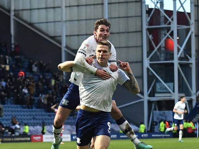 Preston North End's Emil Riis Jakobsen is congratulated on scoring his team’s second goal 

Photographer Dave Howarth / CameraSport

The EFL Sky Bet Championship - Preston North End v Middlesbrough - Saturday 25th January 2025 - Deepdale - Preston

World Copyright © 2025 CameraSport. All rights reserved. 43 Linden Ave. Countesthorpe. Leicester. England. LE8 5PG - Tel: +44 (0) 116 277 4147 - admin@camerasport.com - www.camerasport.com