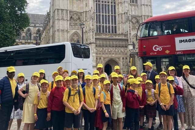 Pupils from St James' Primary joined thousands of charity supporters at Westminster Abbey.