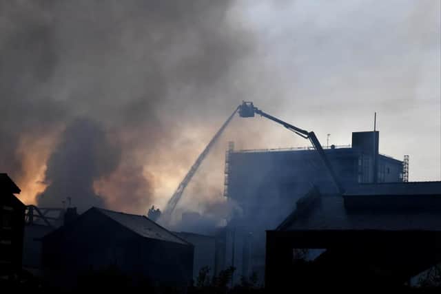 Firefighters tackle the inferno at Preston's former Odeon Cinema.