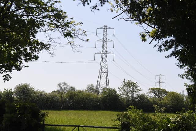 Some of the pylons that will run through Preston's new park (image: Neil Cross)