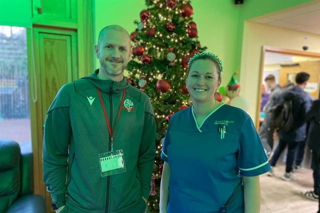 Matt Craddock, First Team Coach of Bolton Wanderers FC with Derian nurse Megan