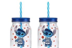 Disney Stitch Mason Jar With Straw Set of 2, £6.