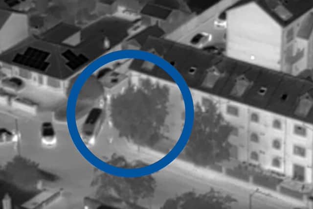 Aerial footage of the moment a man was arrested on suspicion of murdering nine-year-old Olivia Pratt-Korbel has been released (Credit: Merseyside Police)