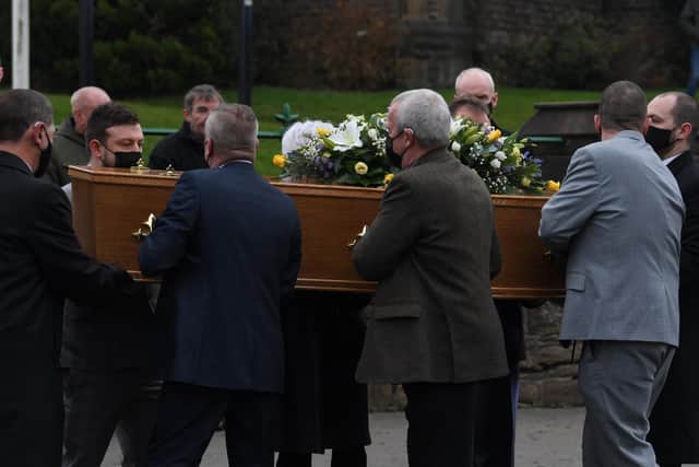 Photo Neil Cross; The funeral for Higher Walton couple Tricia Livesey and Anthony Tipping