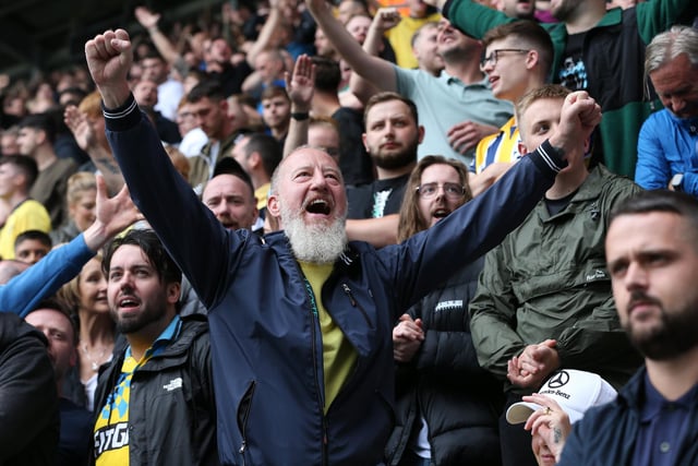 A North End fan lets his voice be heard in the stands.