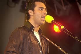 Darius Danesh wows the crowds at the 2002 Blackpool Illuminations Switch On ceremony