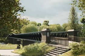 Large versions of CGI images like this, showing the new bridge design, are now on display in Avenham Park's Pavilion Cafe (image: Studio John Bridge Ltd.)