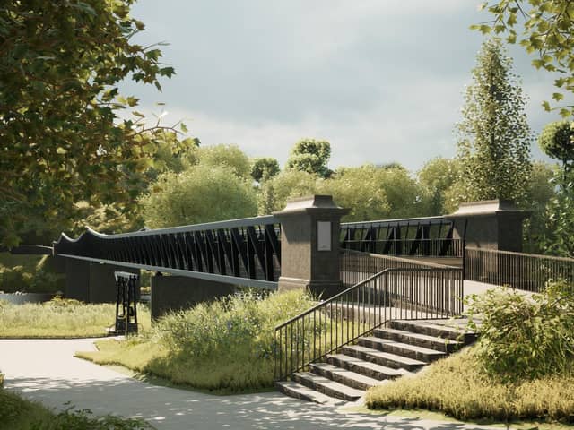 Large versions of CGI images like this, showing the new bridge design, are now on display in Avenham Park's Pavilion Cafe (image: Studio John Bridge Ltd.)
