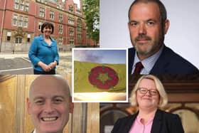 Lancashire County Council leader Phillippa Williamson (top left) and Blackpool Council Council leader Lynn Williams (bottom right) see the proposed devolution deal very differently from South Ribble Borough Council leader Paul Foster (top right) and the leader of Preston City Council Matthew Brown