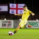 Macauley Wilson was sent off against Atherton Collieries (photo: Ruth Hornby)