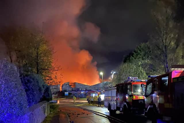 10 fire engines attended the fire at the Shay Lane industrial estate in Longridge last night (Monday, November 6)