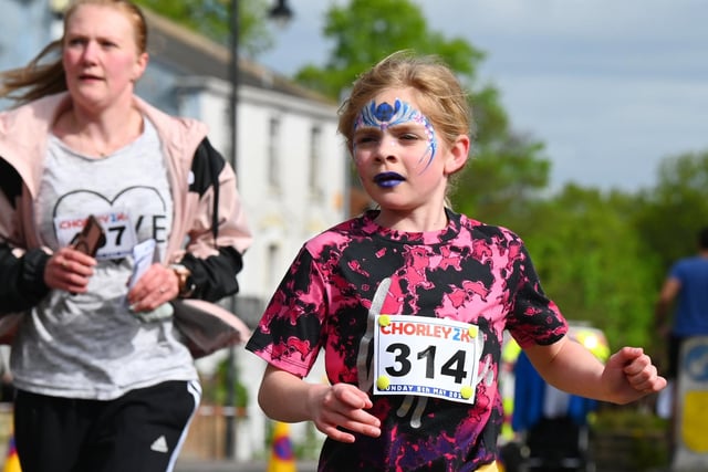 Running with some lovely face paint.