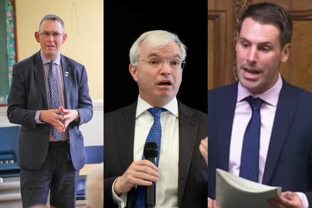 Conservative MPs in Lancashire spoke up in the fracking debate. Pictured:Paul Maynard, MP for Blackpool North and Cleveleys, Mark Menzies, MP for Fylde and Blackpool South’s MP Scott Benton